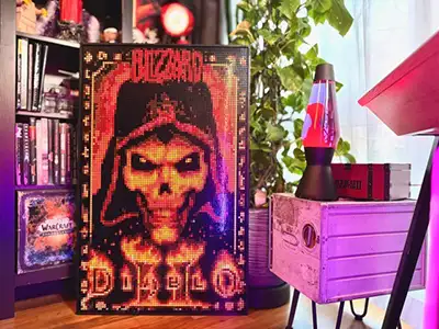 Gigantische Diablo mozaïek van computerspel